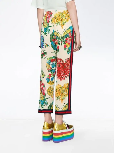 Shop Gucci Corsage Print Silk Pajama Pant In 9272