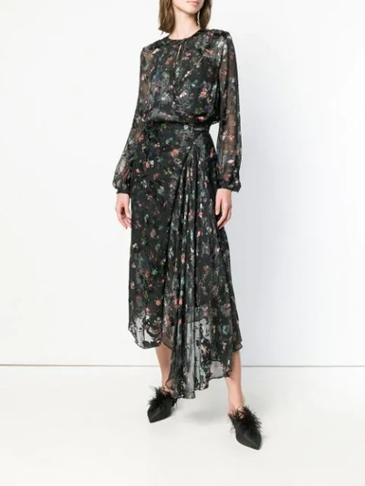Shop Preen By Thornton Bregazzi Olga Floral Print Dress In Black