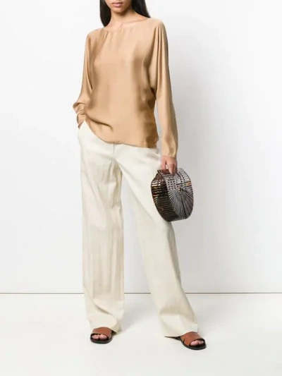 Shop Theory Hose Mit Weitem Bein In Neutrals