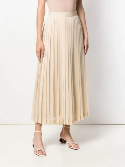 Shop The Row Long Pleated Skirt In Neutrals