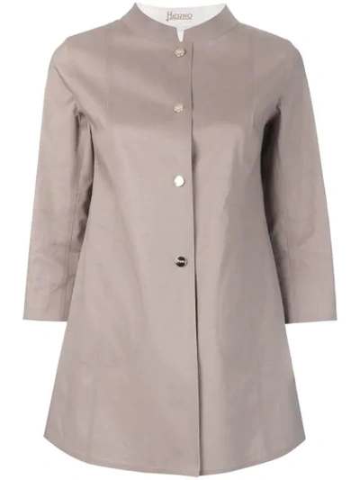 Shop Herno 3/4 Sleeves Jacket In Grey
