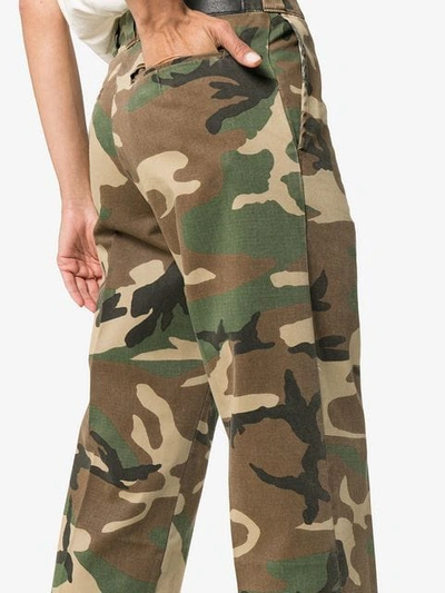 Shop R13 Camouflage Print Trousers In Green