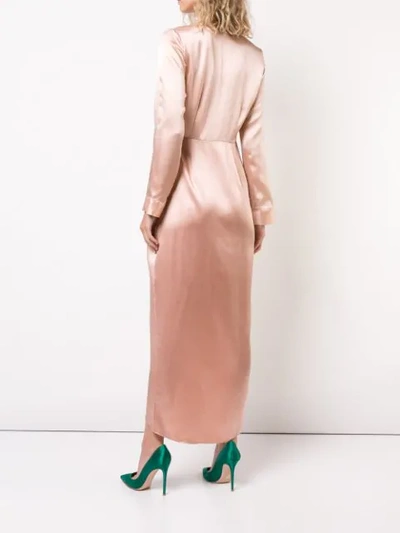 Shop Fleur Du Mal Plunging Wrap-around Dress In Pink