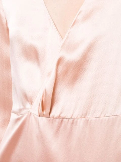 Shop Fleur Du Mal Plunging Wrap-around Dress In Pink