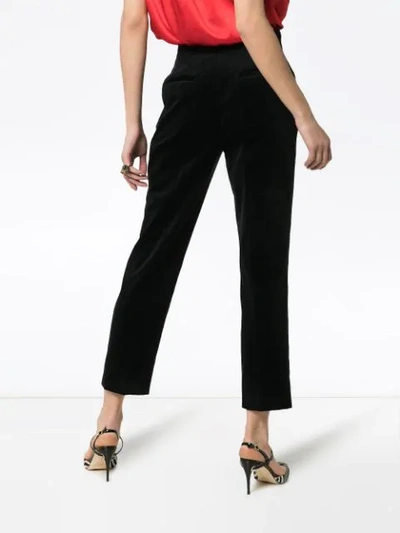 Shop Dolce & Gabbana Slim Leg Velvet Suit Trousers In Black