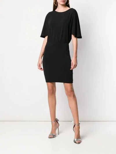 Shop Patrizia Pepe Flutter Sleeve Dress In Black