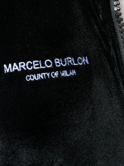 Shop Marcelo Burlon County Of Milan Cropped Zip Hoodie In Black