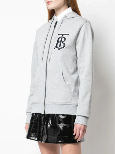 Shop Burberry Monogram Motif Oversized Hoodie In Grey