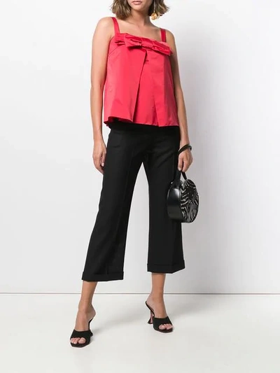 Pre-owned Dior 1990's  Bow Detail Top In Red
