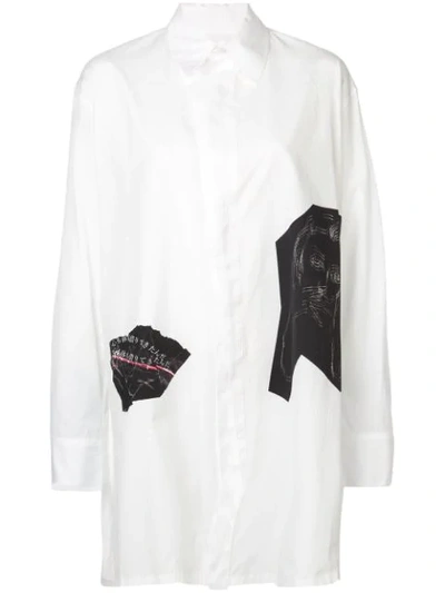 Shop Yohji Yamamoto Oversized Appliqué Shirt - White