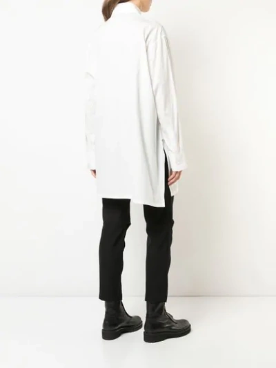 Shop Yohji Yamamoto Oversized Appliqué Shirt - White