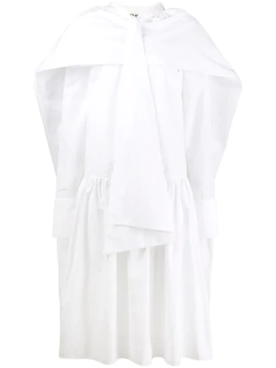 Shop Jourden Poplin Capelet Dress - White