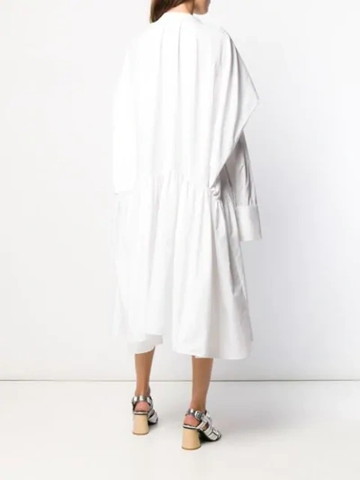 Shop Jourden Poplin Capelet Dress - White