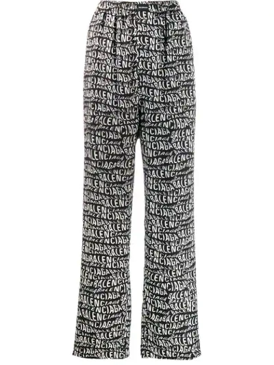 Shop Balenciaga Pyjama Trousers In Black