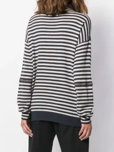 Shop Brunello Cucinelli Striped Jumper In Blue