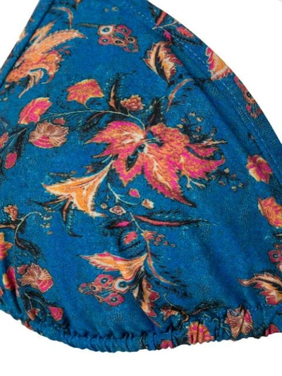 Shop Isabel Marant Floral Print Bikini Top In Blue