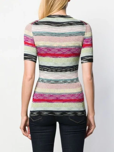Shop Missoni Striped Ribbed Top In Sm0ki Multicolor