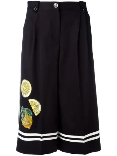 Shop Dolce & Gabbana Fruit Embellished Culottes - Black