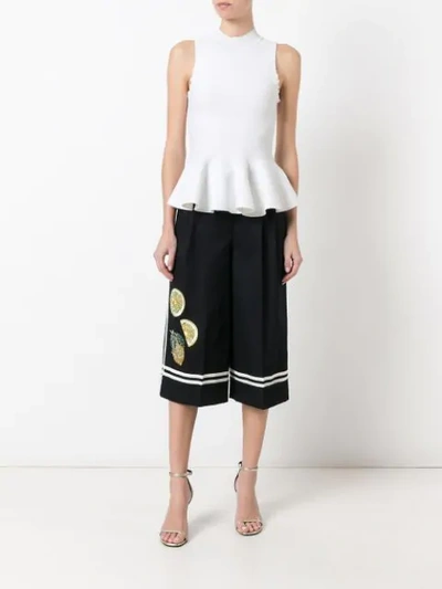 Shop Dolce & Gabbana Fruit Embellished Culottes - Black