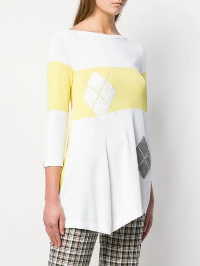 Shop D-exterior Colour Block Sweater In Yellow
