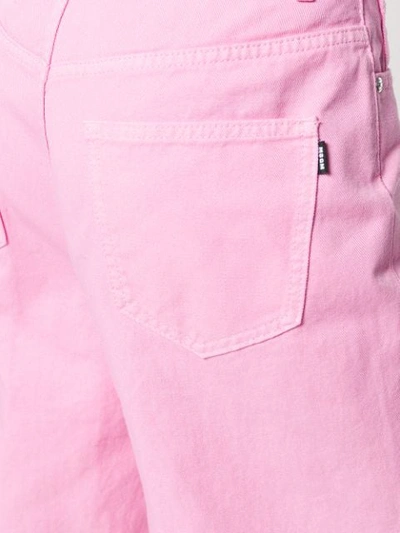 Shop Msgm Cropped Wide Leg Jeans In Pink