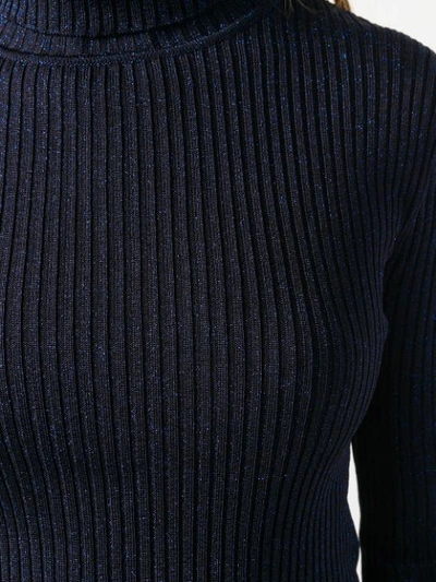 Shop Marco De Vincenzo Ribbed Turtle Neck Sweater In Blue