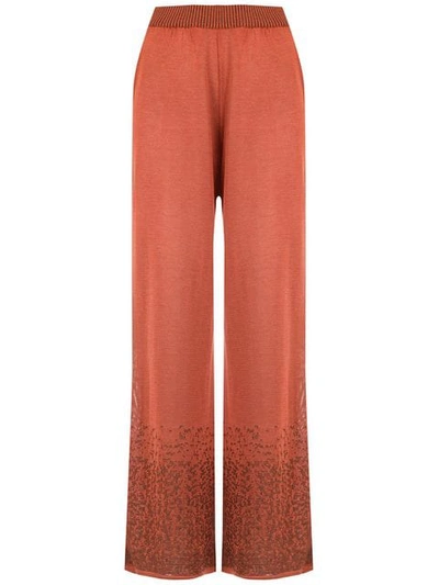 Shop Mara Mac Knitted Palazzo Pants In Orange