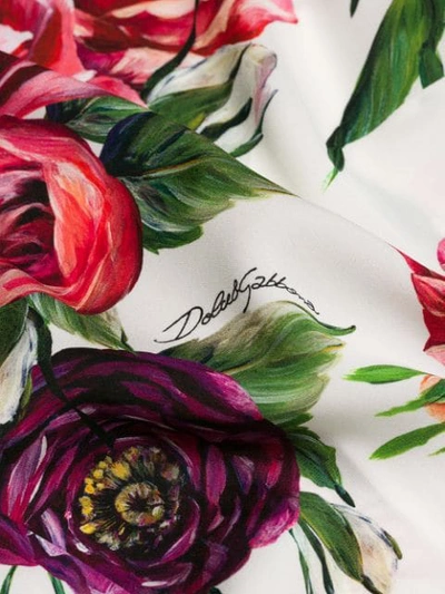 Shop Dolce & Gabbana Rose & Peony-print Blouse - White