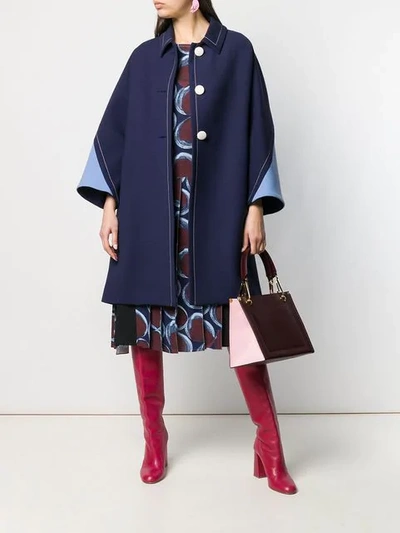 Shop Marni Loose Fit Trench Coat In Blue