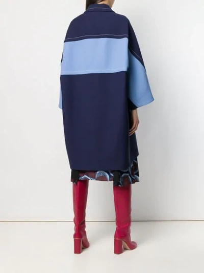 Shop Marni Loose Fit Trench Coat In Blue