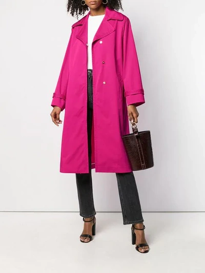 Shop Rochas Trench Coat In Pink