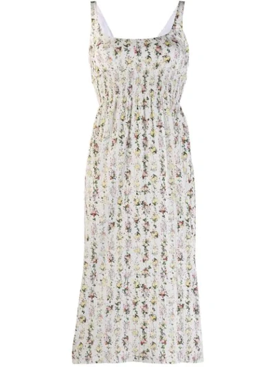 Shop Emilia Wickstead Floral Print Dress - White