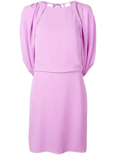 Shop Halston Heritage Drape Back Cape Dress In Purple