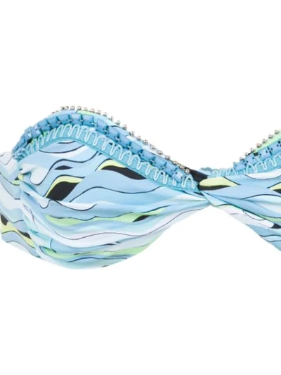 Shop Amir Slama Printed Bikini In Blue