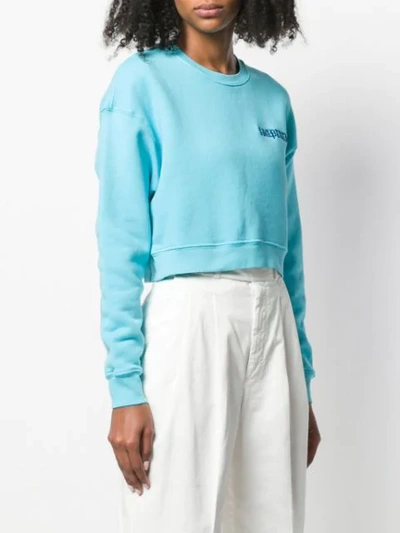 Shop Adaptation Cropped Sweatshirt In New Blue