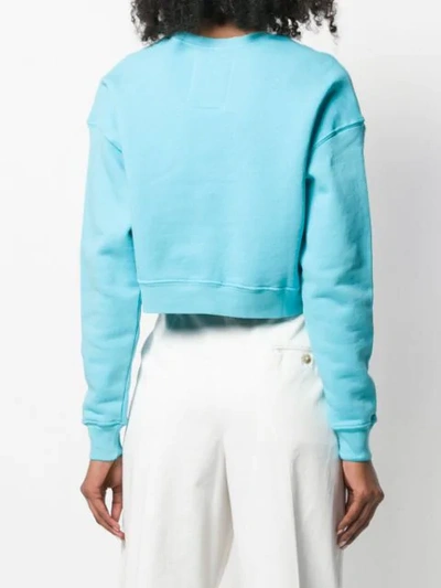 Shop Adaptation Cropped Sweatshirt In New Blue