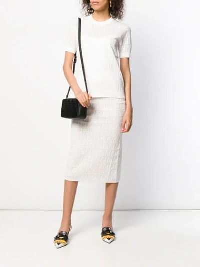Shop Fendi Ff Motif Knit Top In White