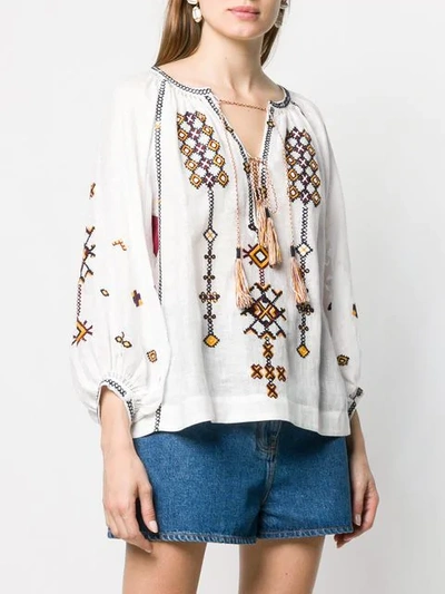 Shop Vita Kin Embroidered Raglan Blouse - White