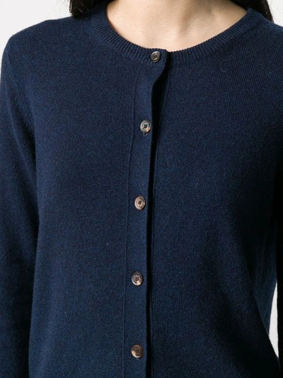 Shop Pringle Of Scotland Round-neck Cashmere Cardigan In Blue