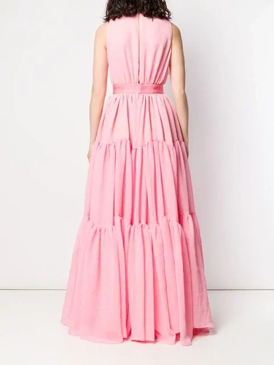 Shop Maison Rabih Kayrouz Tiered Sleeveless Maxi Dress In 680 Pink