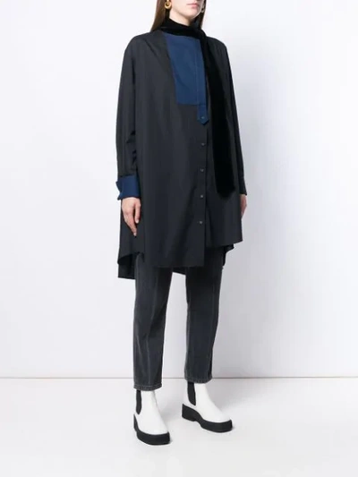 Shop Sacai Oversized Shirt - Black