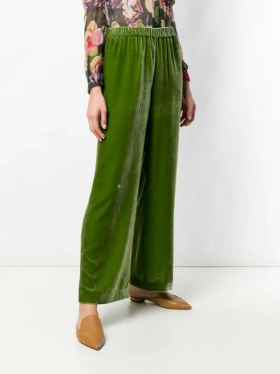 Shop Aspesi Wide Leg Trousers - Green
