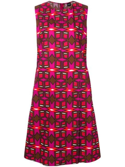 Shop Aspesi Printed Shift Dress In Pink