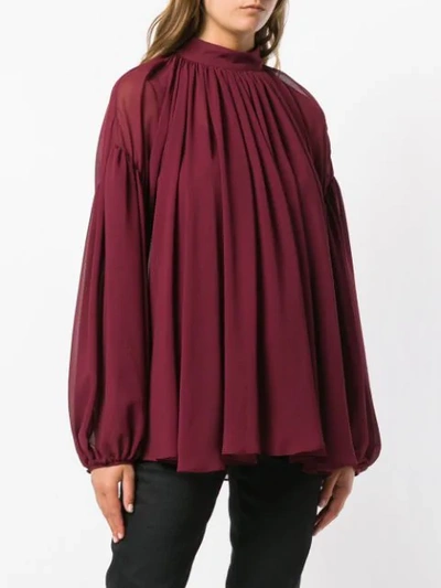Shop Stella Mccartney Gathered Blouse In Red