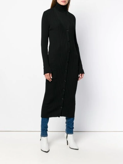 Shop Maison Margiela Long Fitted Cardigan In Black
