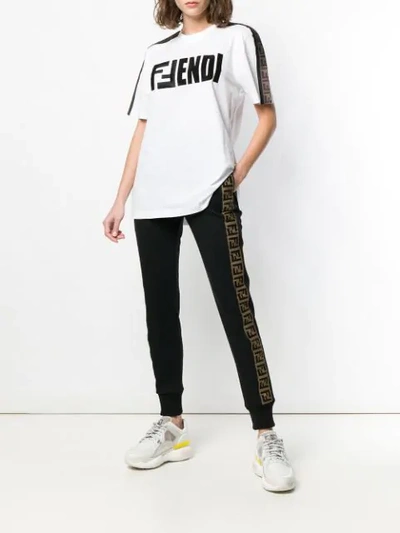 Shop Fendi Ff Side-band Track Pants In Black