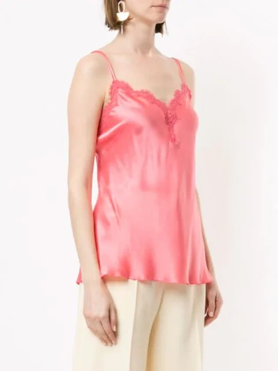Shop Alberta Ferretti Lace-detail Camisole Top In A0206