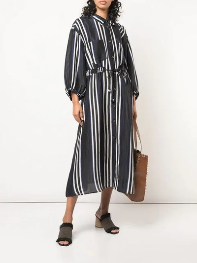 Shop Apiece Apart Striped Shirt Dress In Black