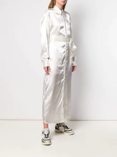 Shop Mm6 Maison Margiela Button Shirt Dress In White