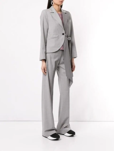 Shop Taylor Slide Asymmetric Blazer In Grey